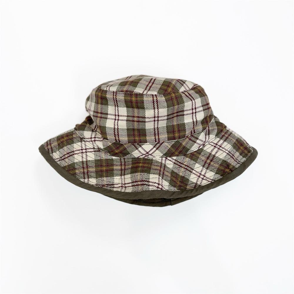 Vintage GAP Hat Mens Size S/M Green Plaid Check Y2K 90s Bucket Hat Preppy Retro